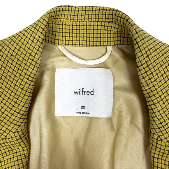 Wilfred (Aritizia) | Margaux Blazer | 00 | Yellow Check Pattern | Double Breast - Picture 8 of 15